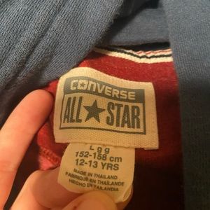 Kids Large Vintage Converse All-Star hoodie red and navy